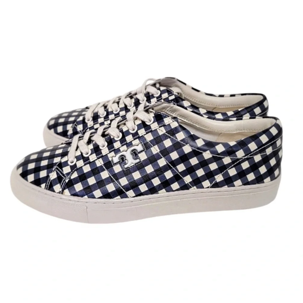 Tory Burch Amalia Sneakers Navy Check 7.5